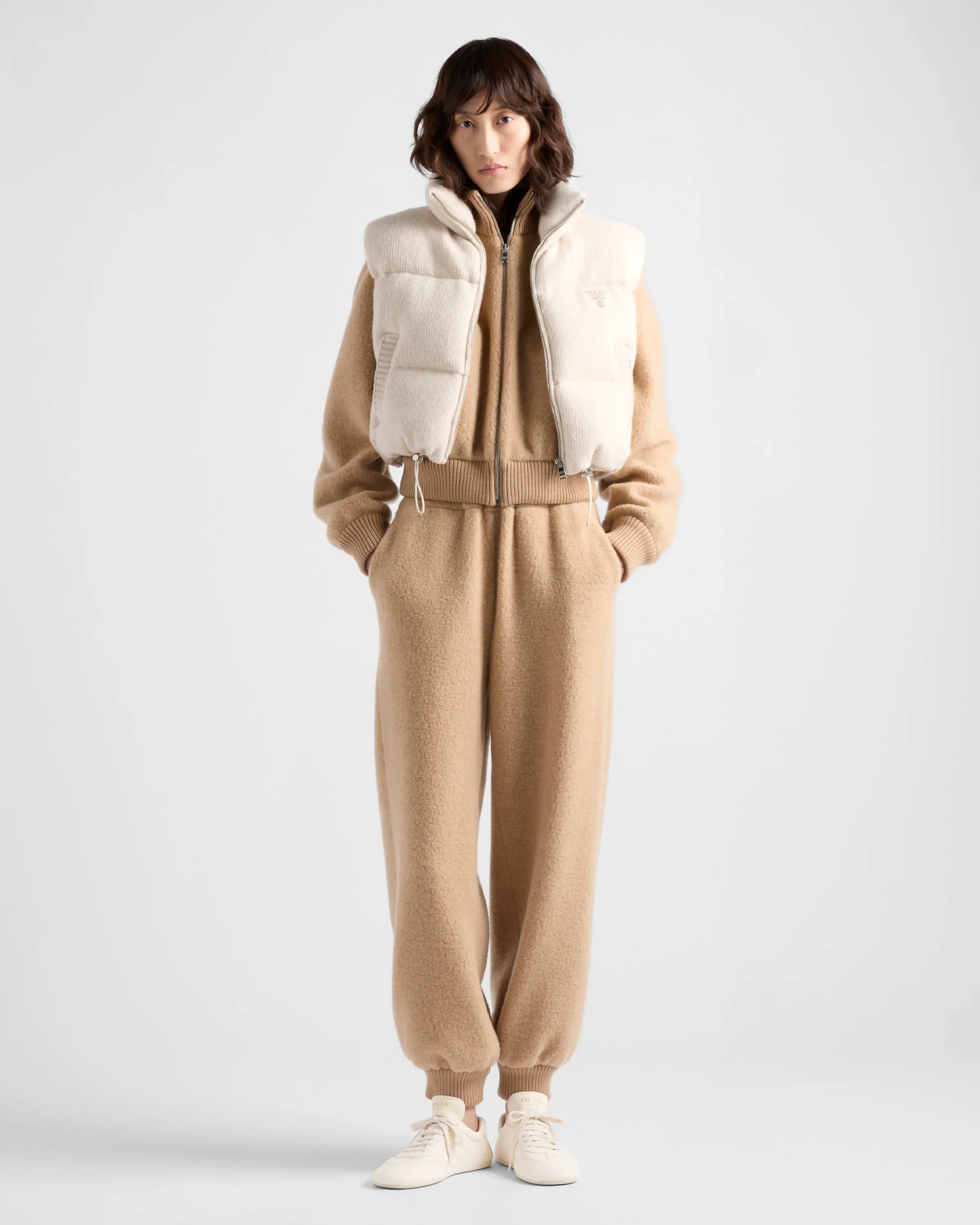 Donna Prada Piumino Gilet in lana e cashmere