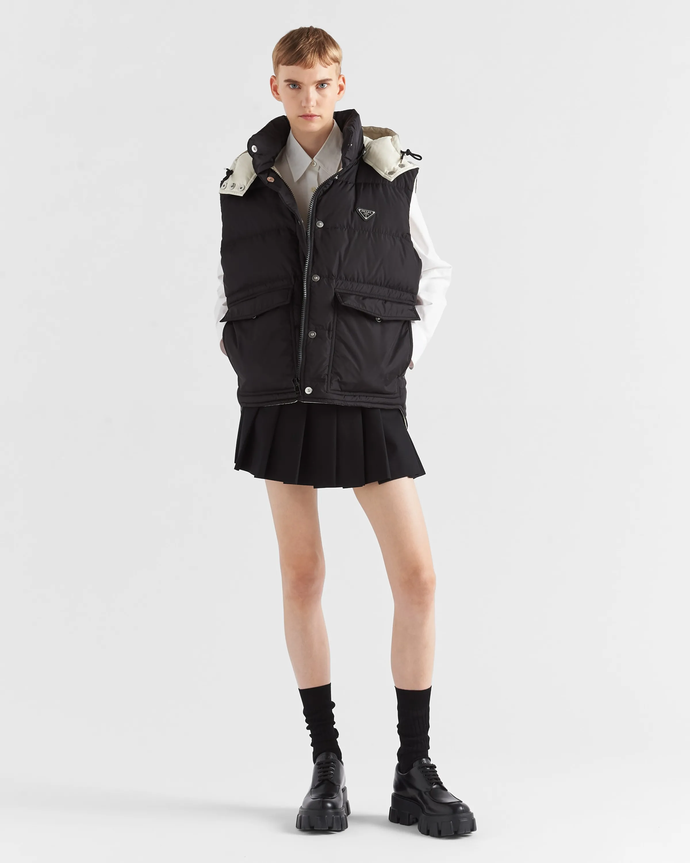 Donna Prada Piumino gilet in Re-Nylon