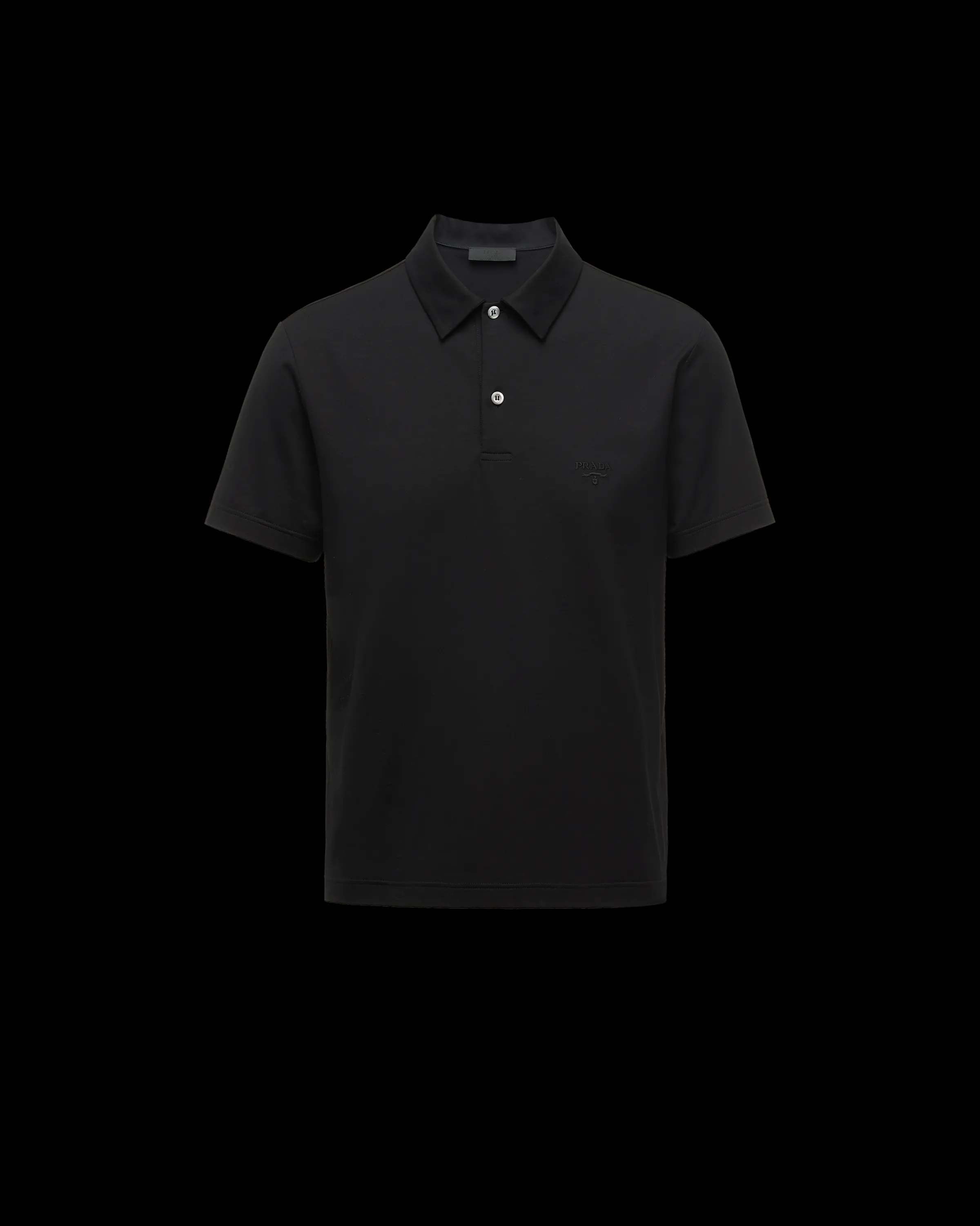 Uomo Prada Polo in cotone stretch con logo ricamato