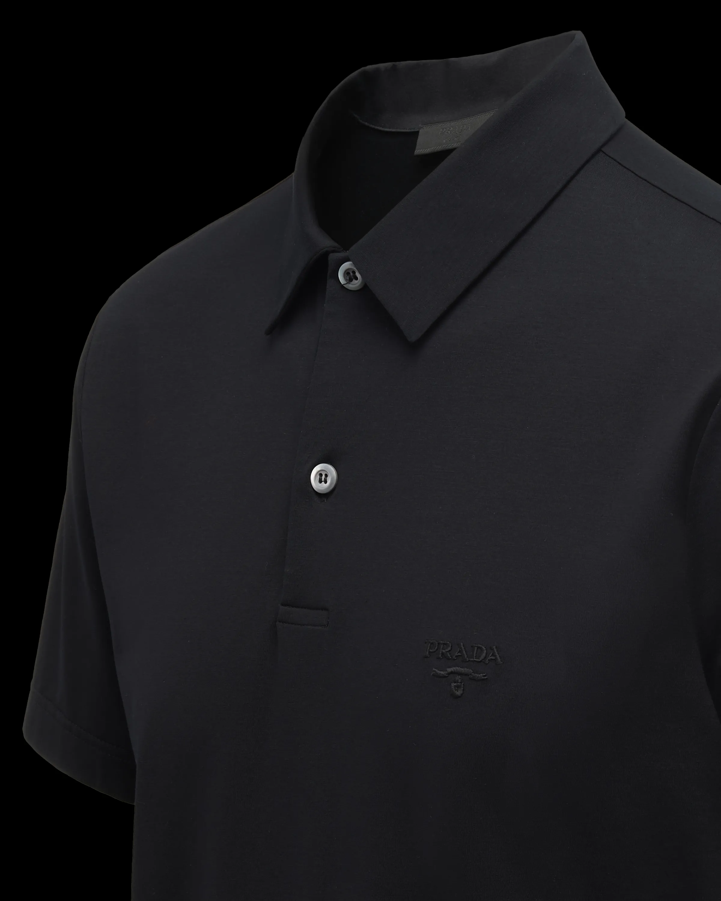 Uomo Prada Polo in cotone stretch con logo ricamato