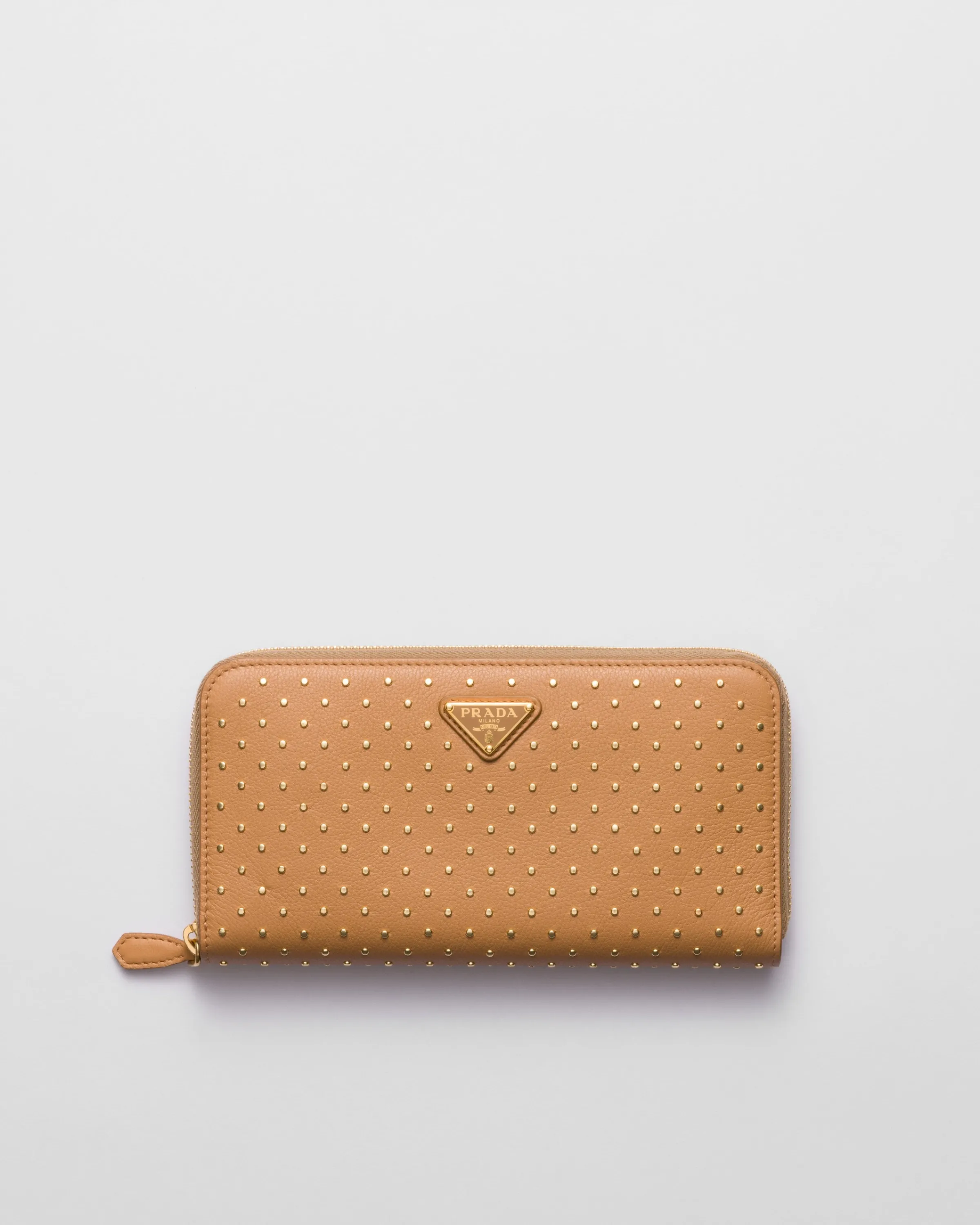 Donna Prada Portafoglio grande in pelle con borchie