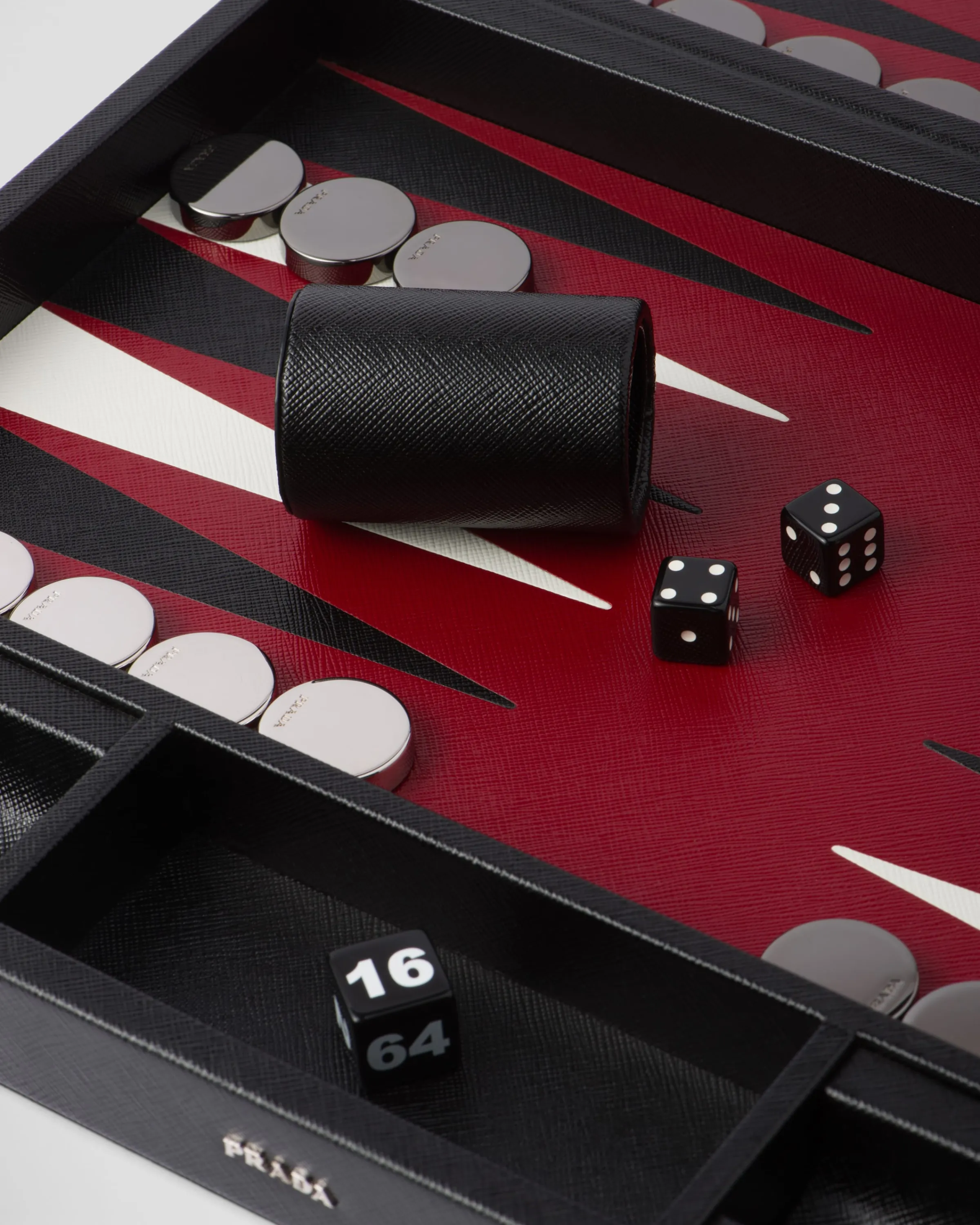 Prada Set backgammon in pelle Saffiano