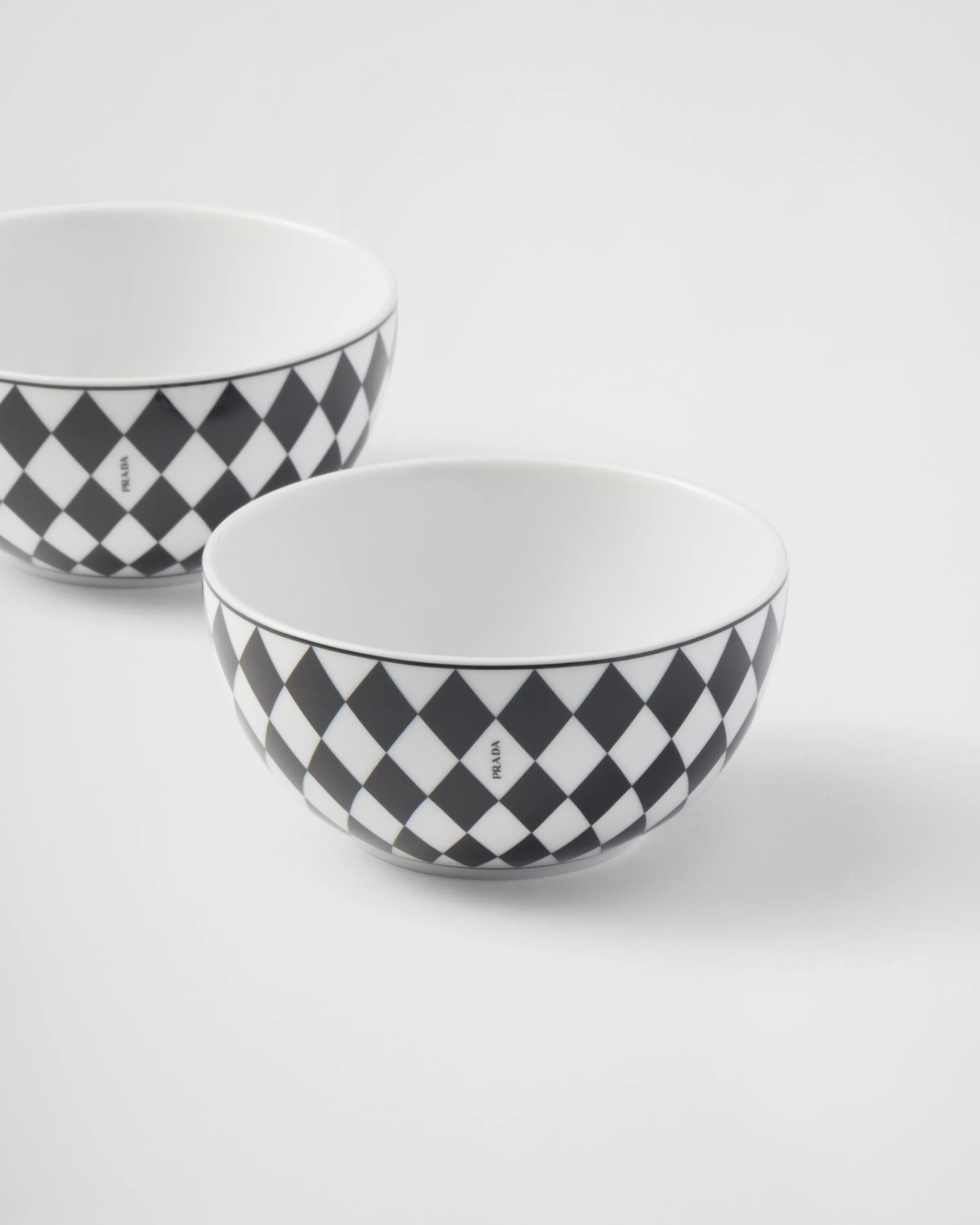 Prada Set di due coppette per riso o cereali in porcellana - Checkerboard