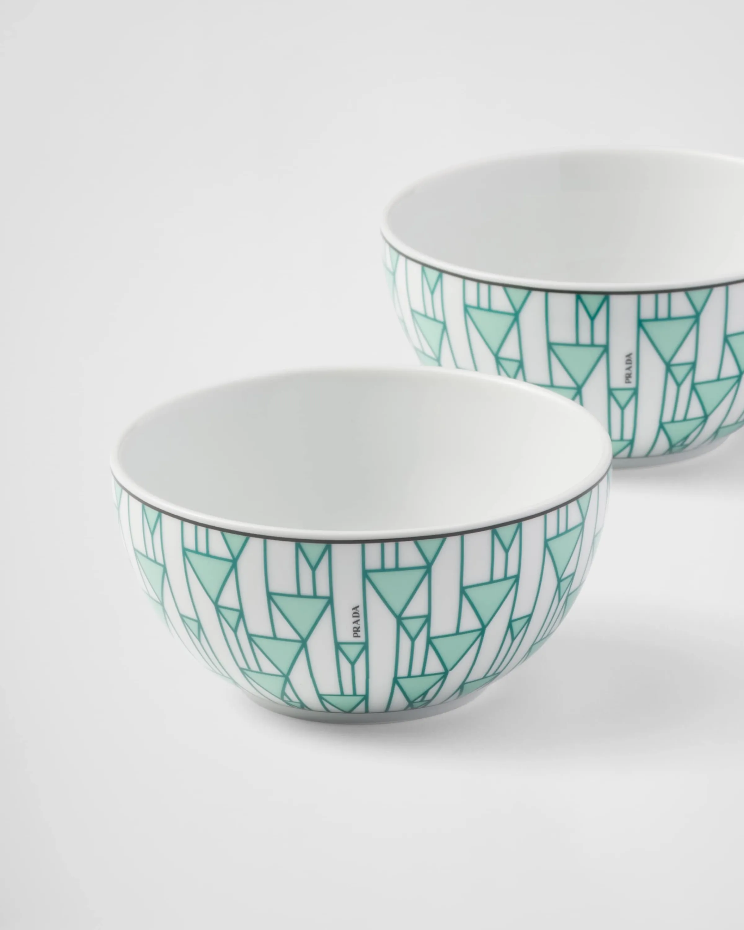 Prada Set di due coppette per riso o cereali in porcellana - Vienna Green