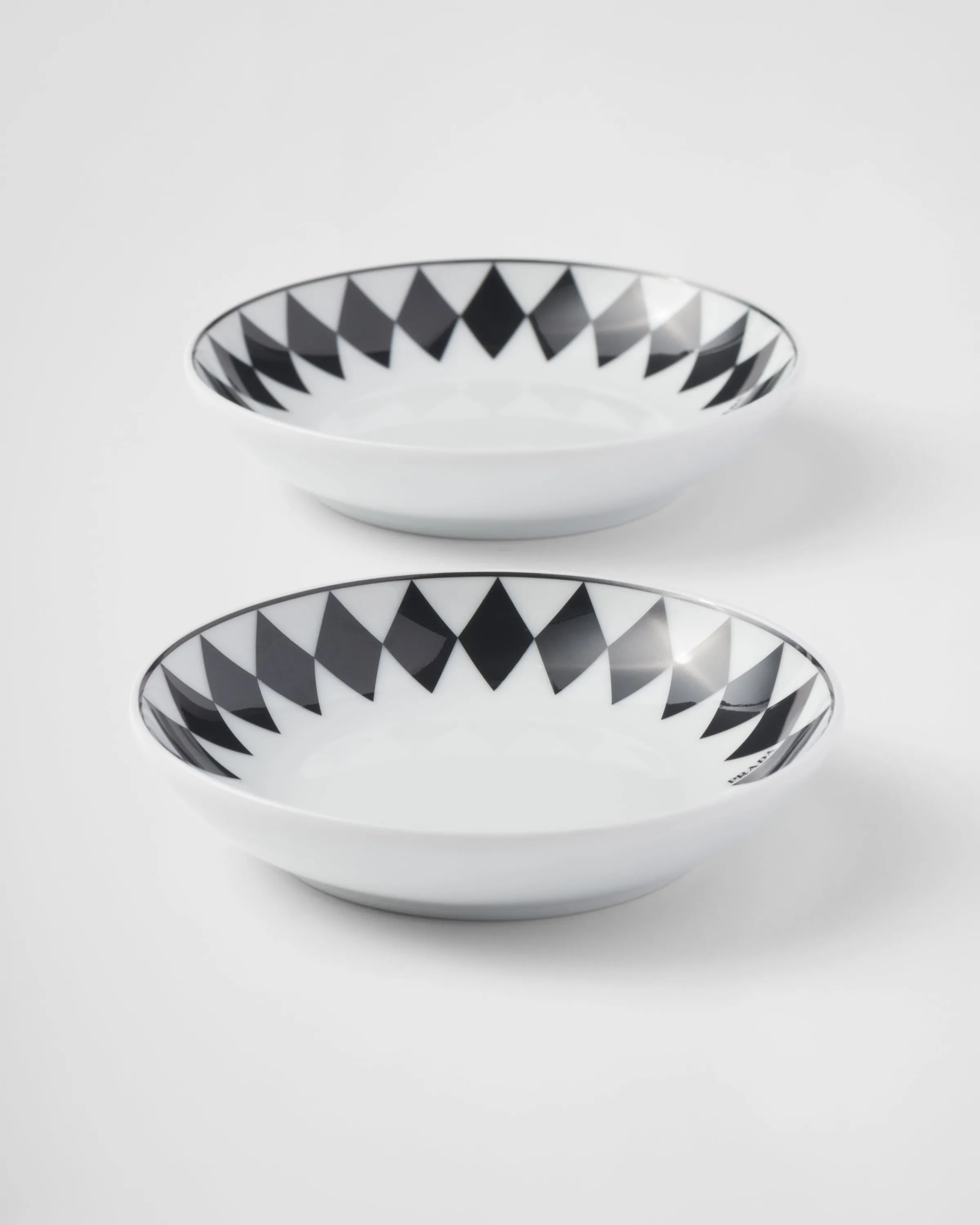 Prada Set di due piattini per salsa in porcellana - Checkerboard