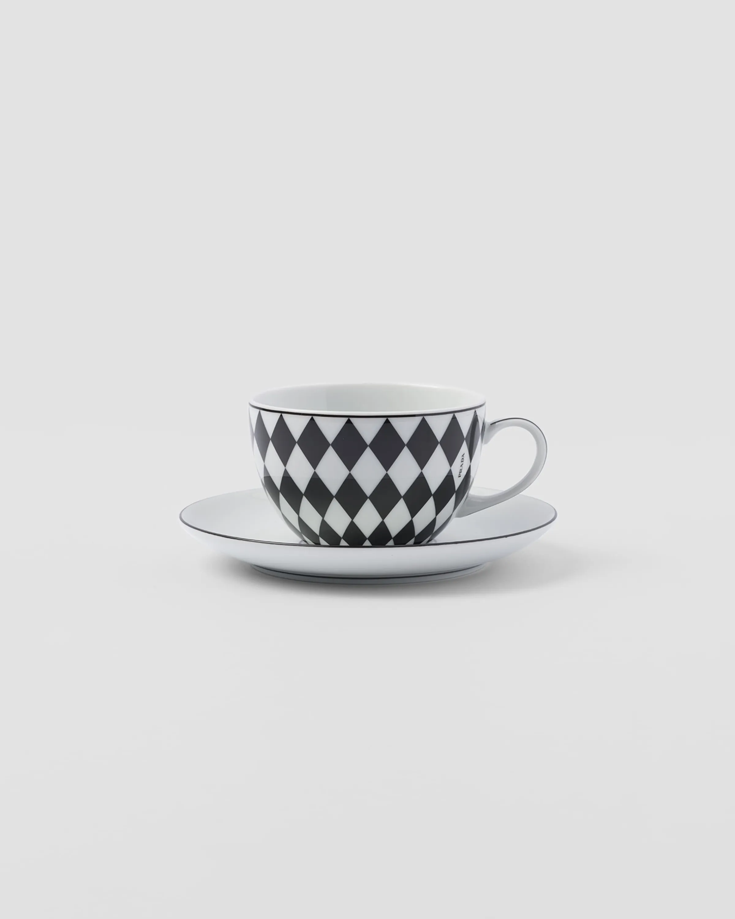 Prada Set di due tazze da cappuccino in porcellana - Checkerboard