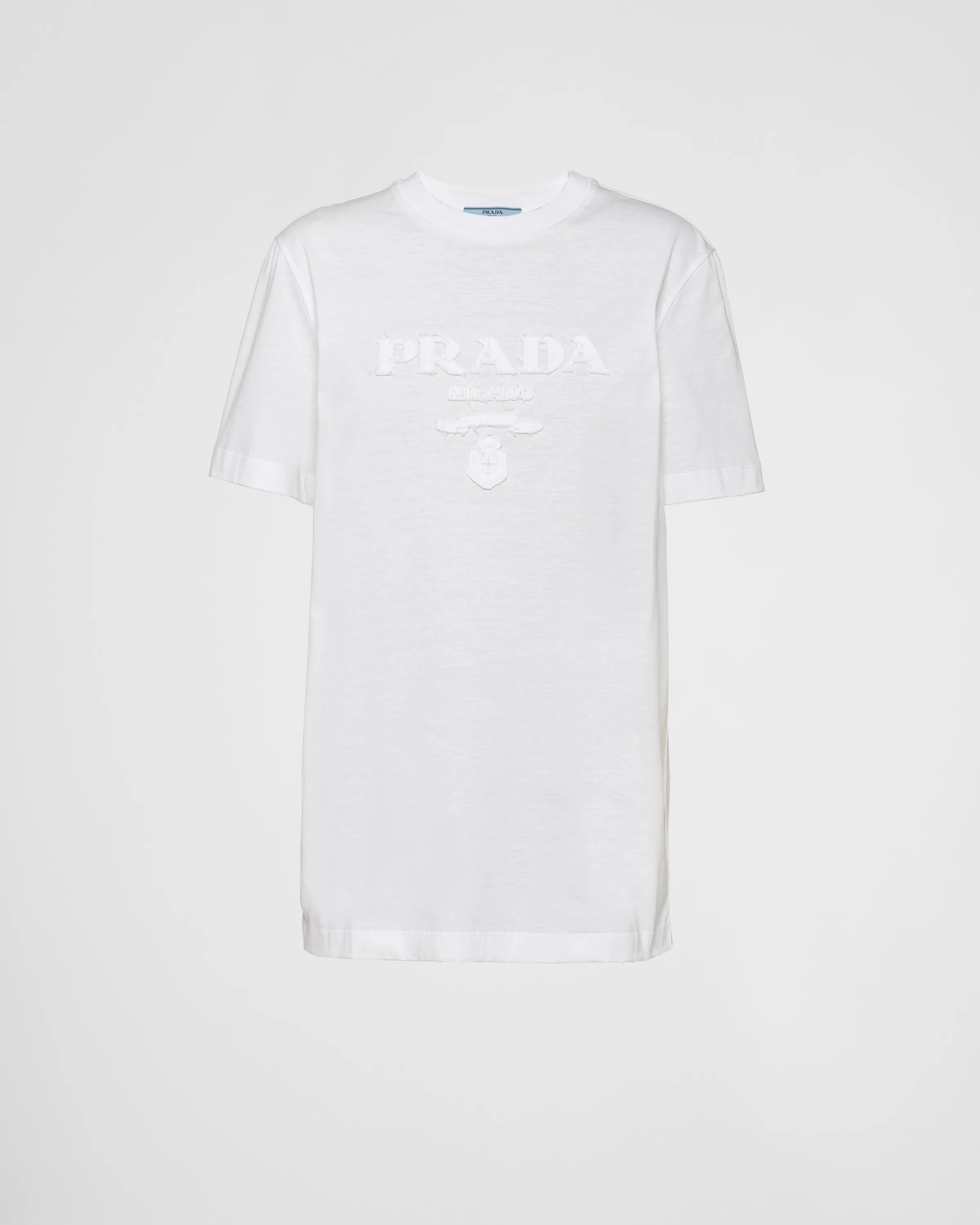 Donna Prada T-shirt in jersey ricamata